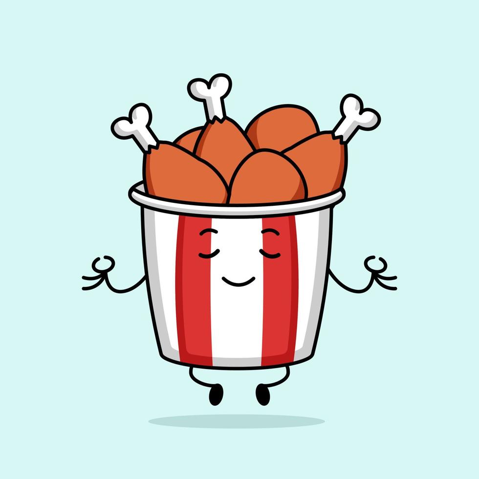 Cute chicken bucket vector