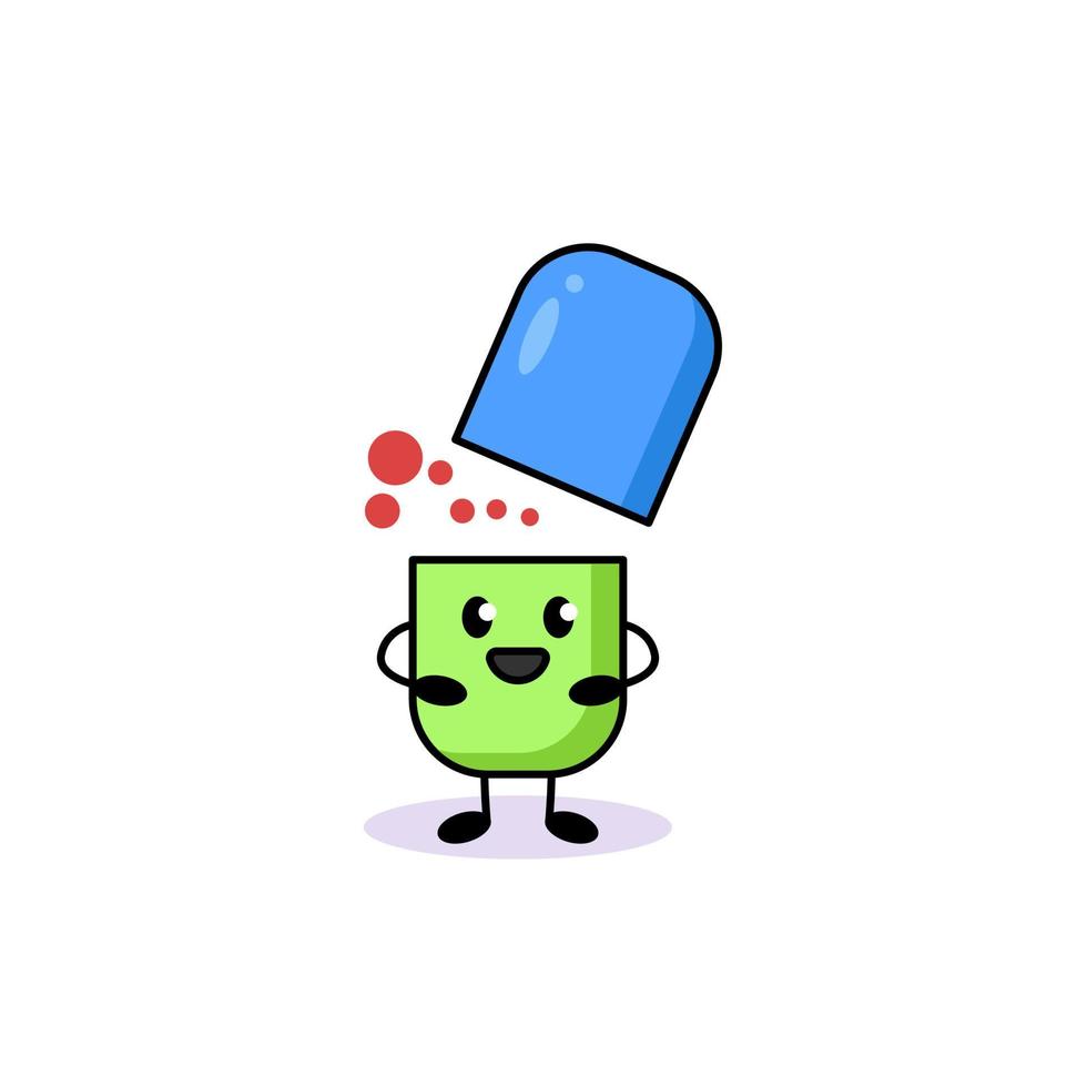 Cute pill mascot vector