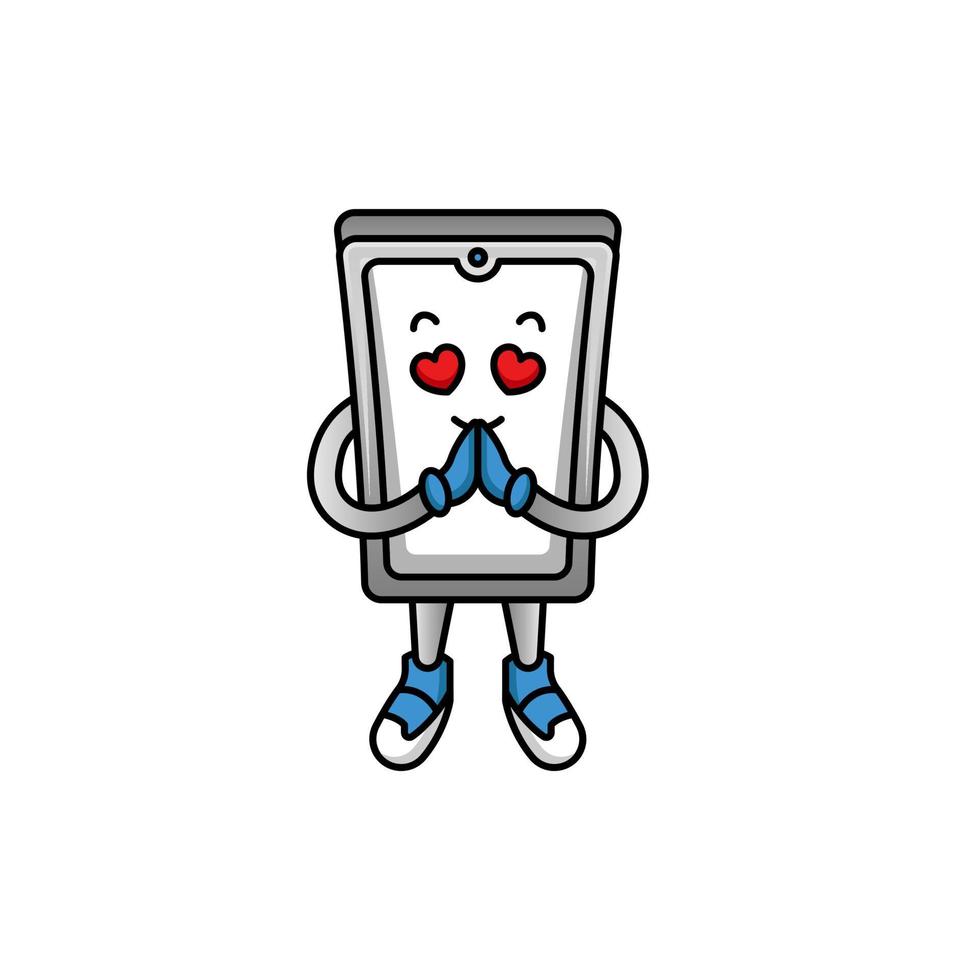 mascota simple smartphone vector