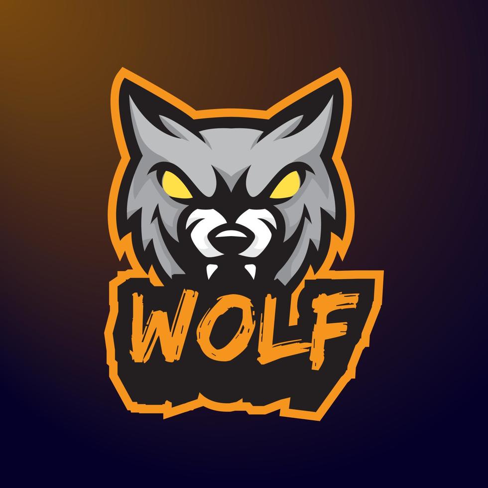 wolf e-sport logo vector