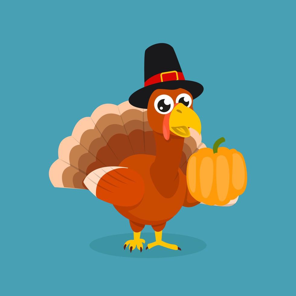 Turkey cute mascot vector