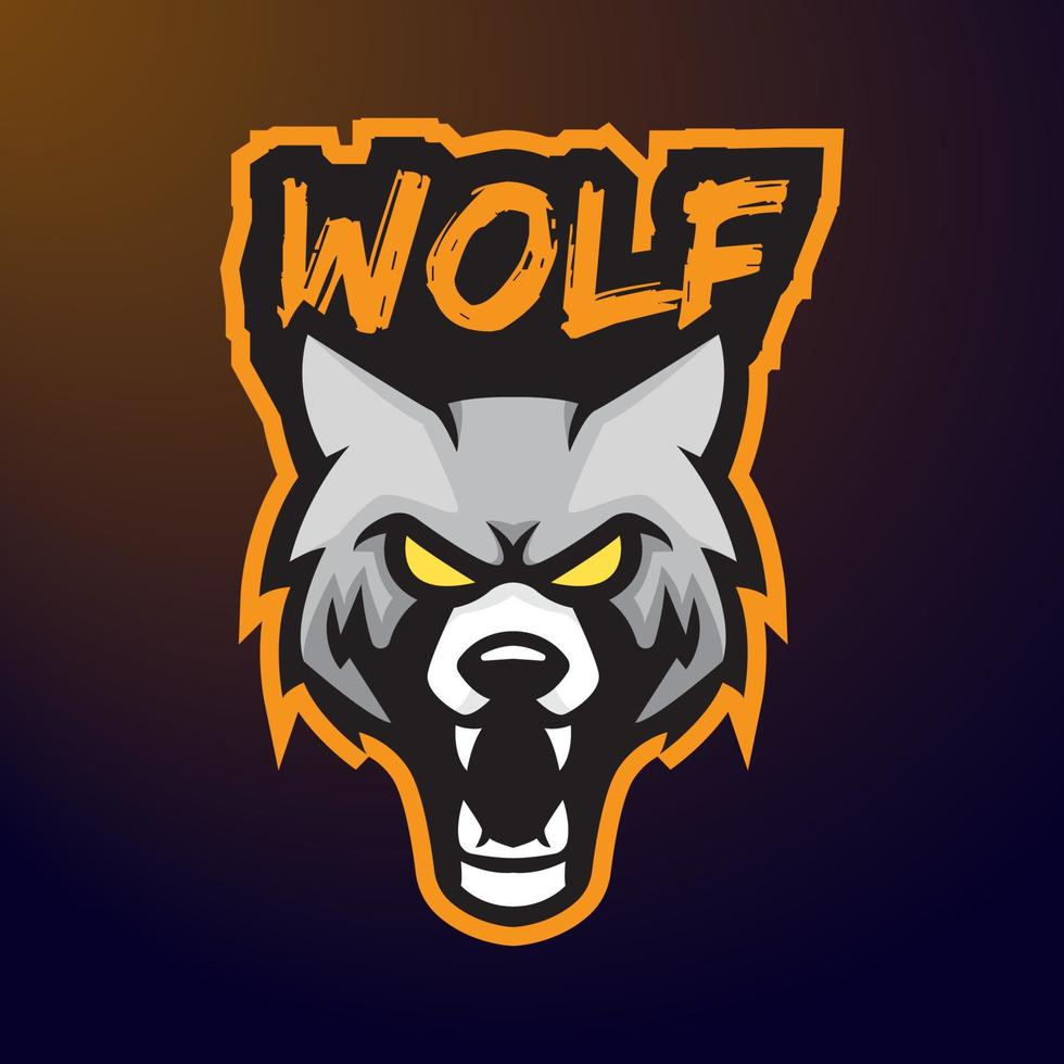 wolf e-sport logo vector