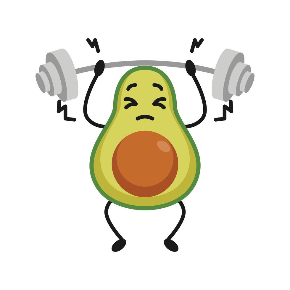 Cute avocado mascot vector