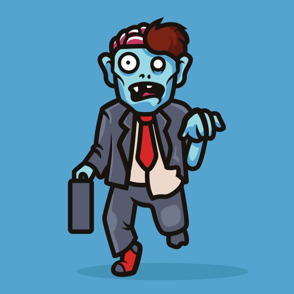 diseño de ilustración de mascota zombie vector