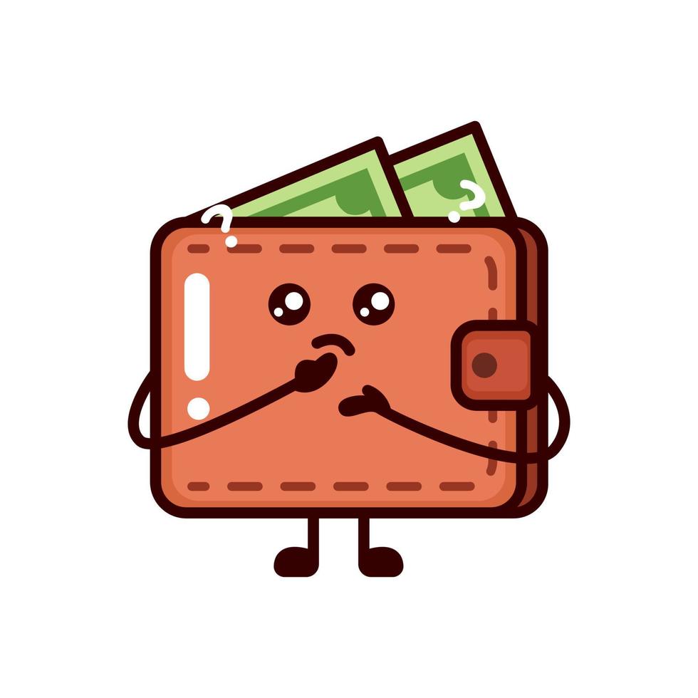 Cute Wallet mascot vector