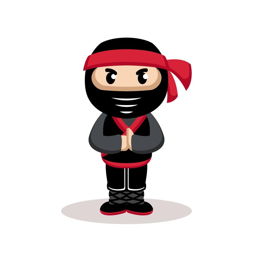 linda mascota ninja vector