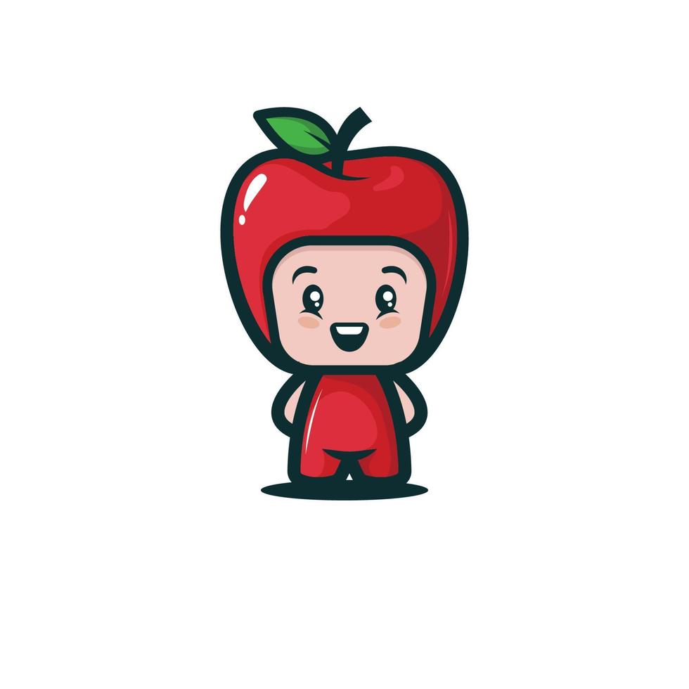 Cute kid with fruit costume vector