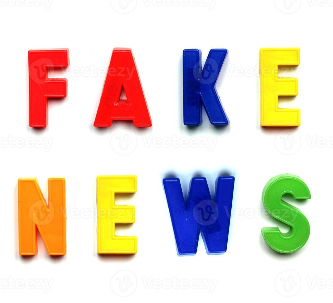 Fake news in plastic letters photo