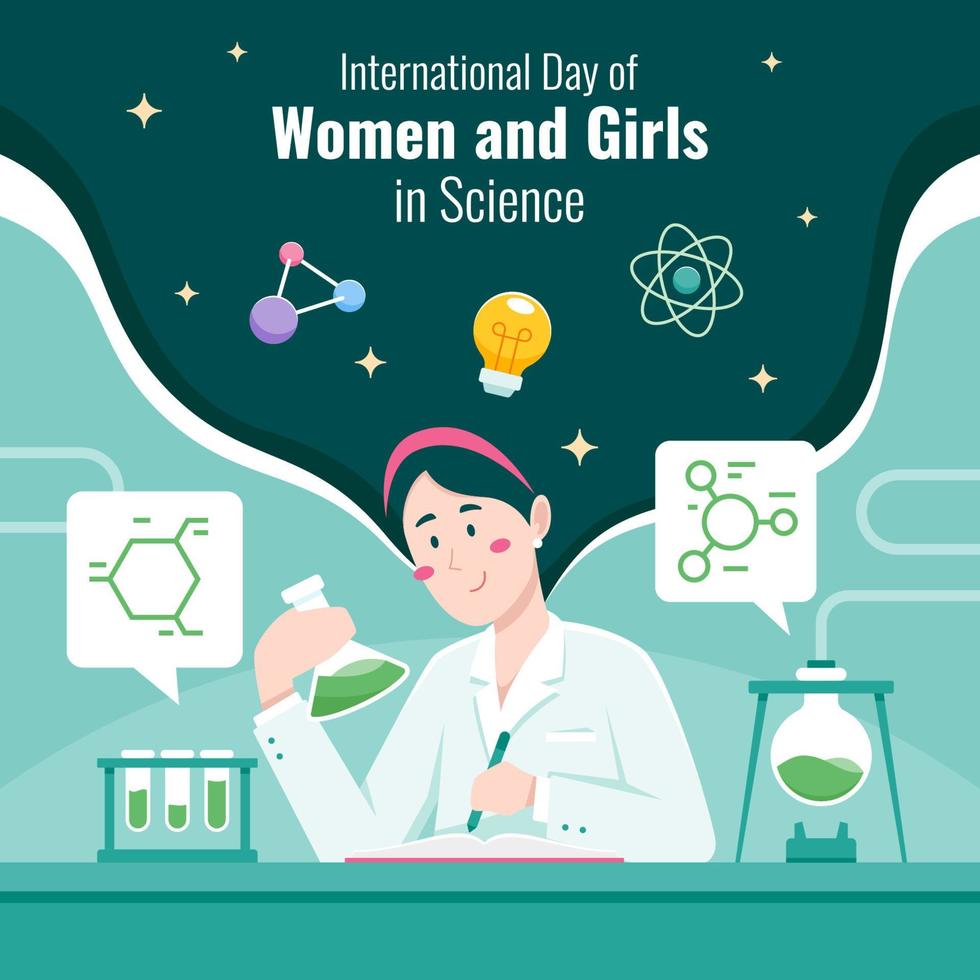 Female Scientist Doing Experiment at Laboratory vector