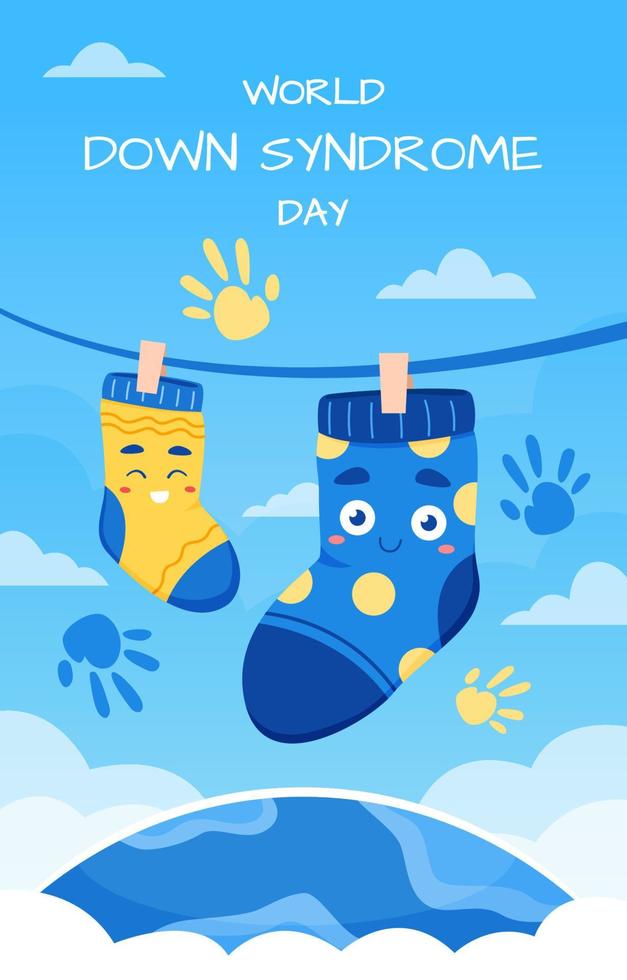 World Down Syndrome Day Poster with Socks Character vector