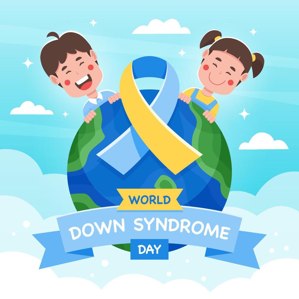 World Down Syndrome Day Celebration with Kids Character vector