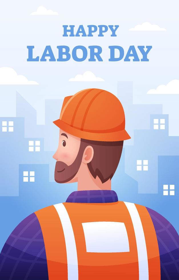 cartel del feliz día del trabajo vector