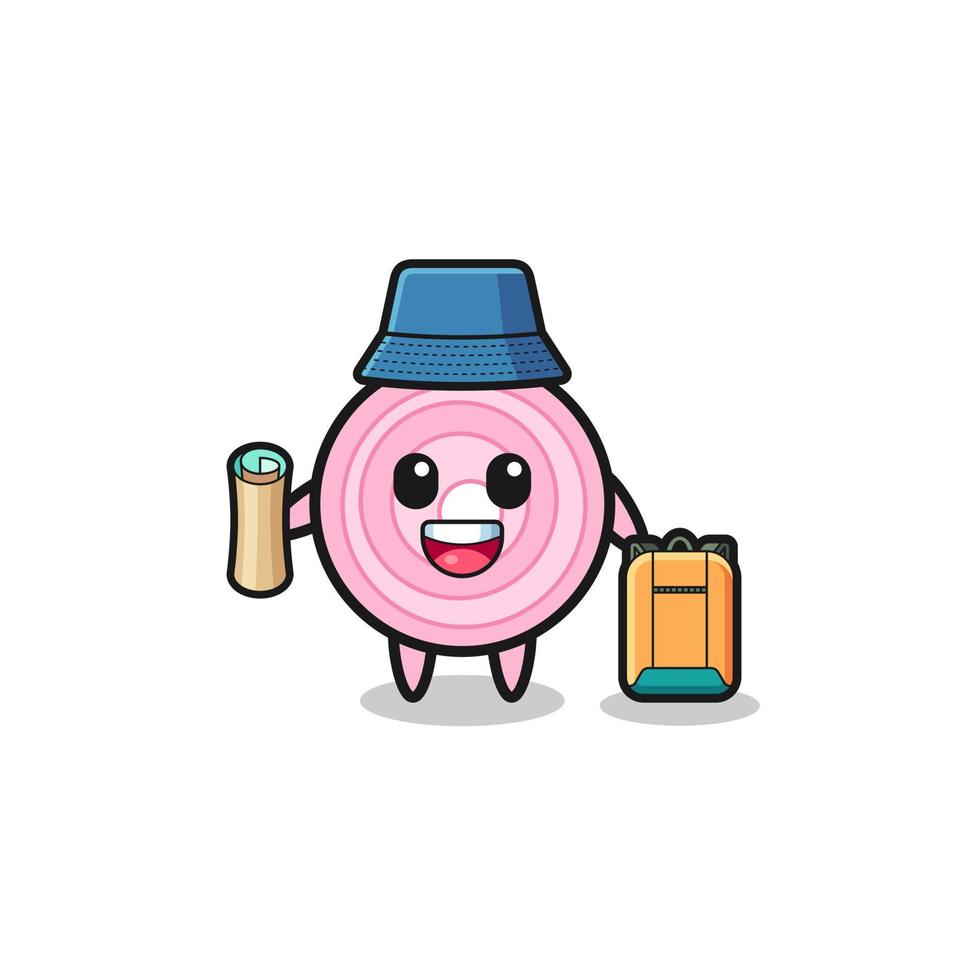 onion rings mascot character as hiker vector