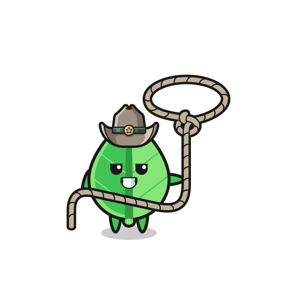 the leaf cowboy with lasso rope vector