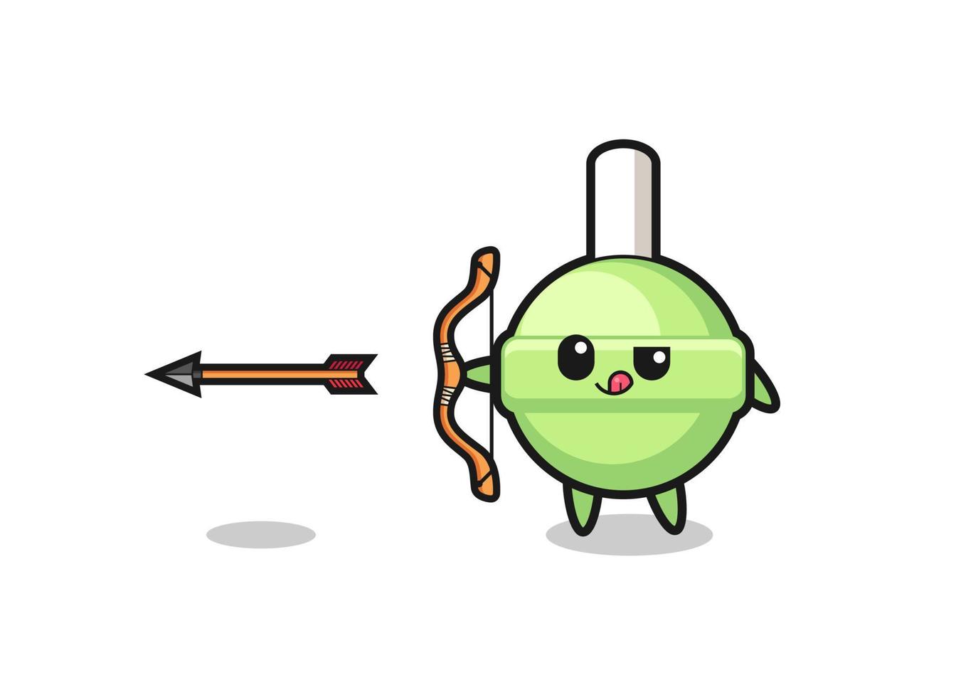 illustration of lollipop character doing archery vector