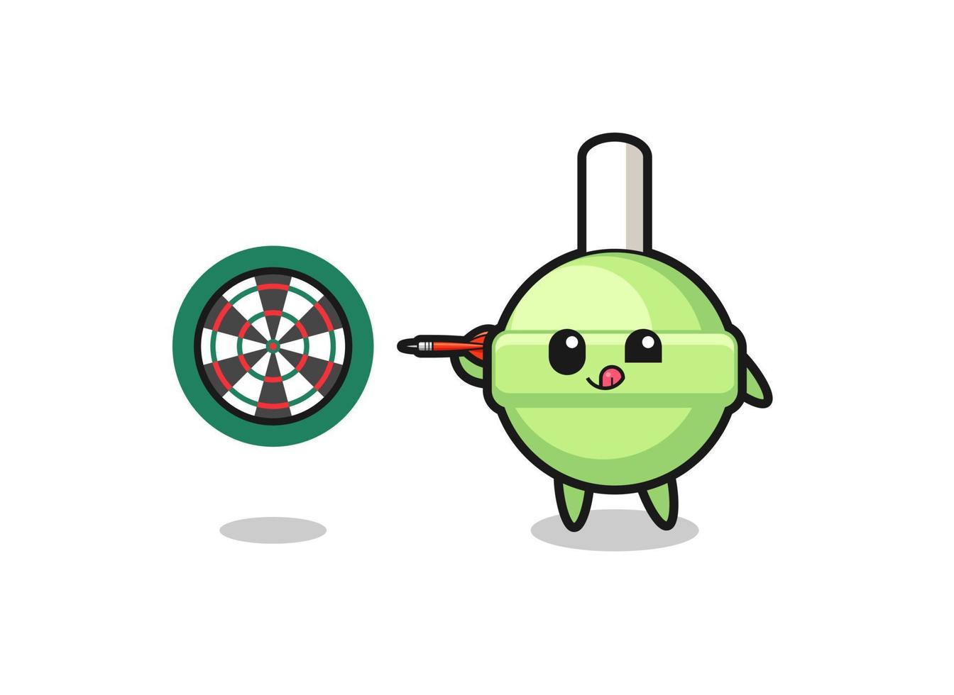 cute lollipop is playing dart vector