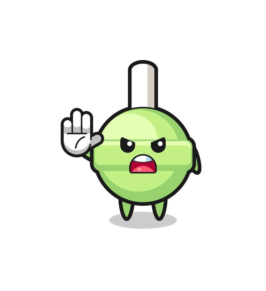 lollipop character doing stop gesture vector