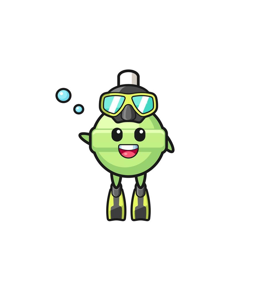 the lollipop diver cartoon character vector