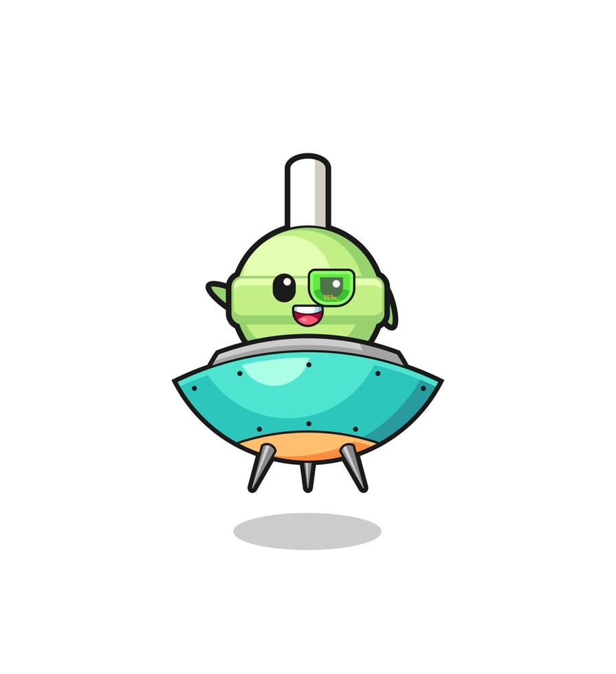 lollipop cartoon riding a future spaceship vector