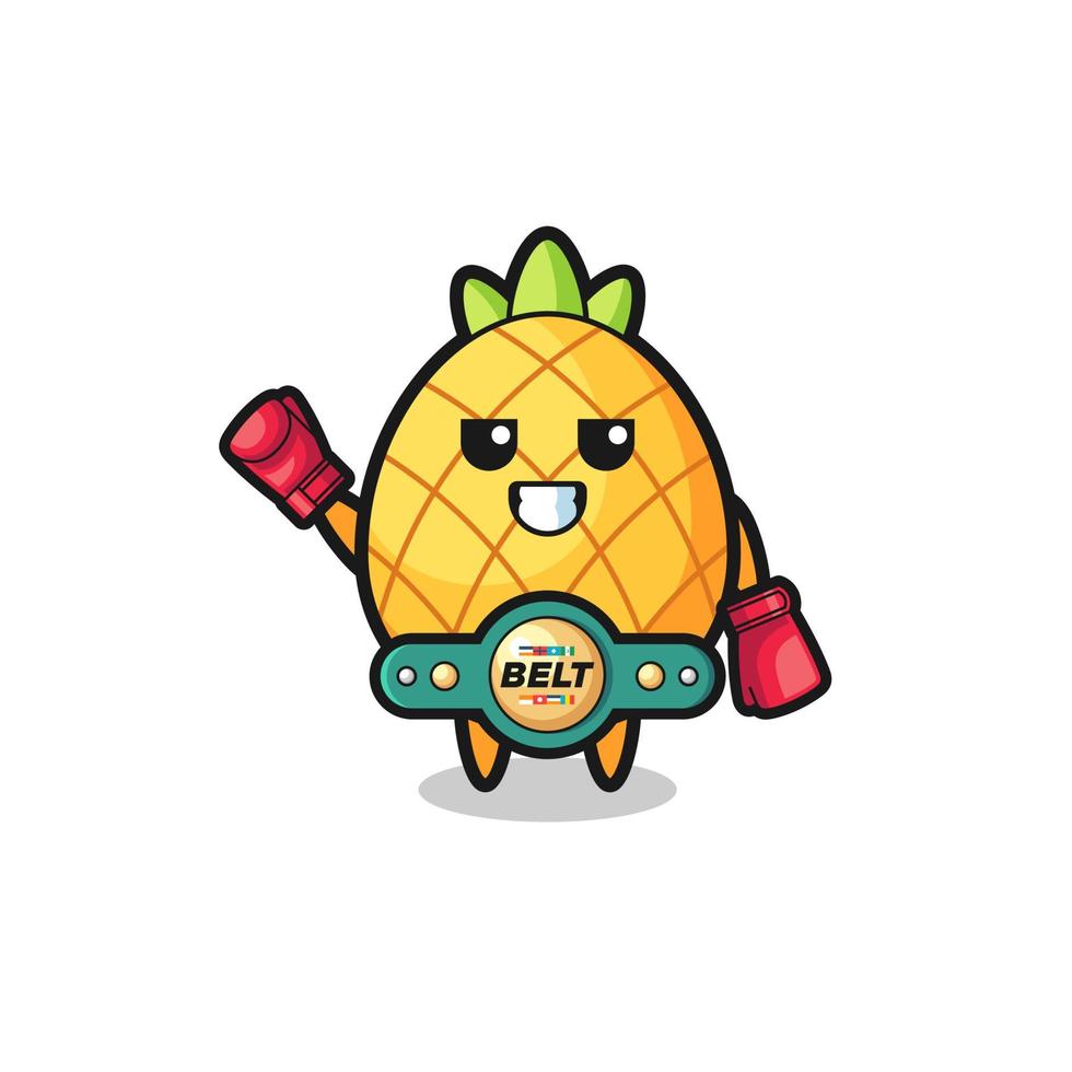 pineapple boxer mascot character vector