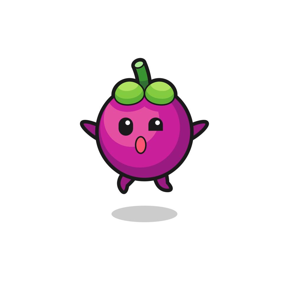 mangosteen character is jumping gesture vector