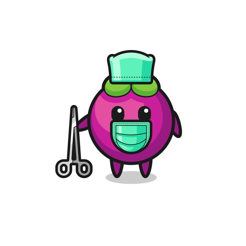 surgeon mangosteen mascot character vector