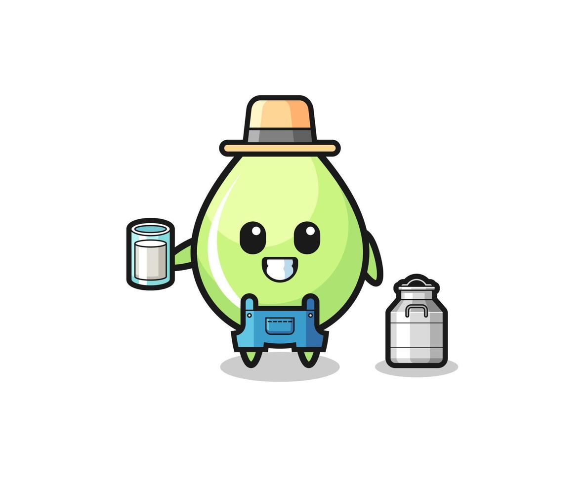 melon juice drop cartoon as the dairy farmer vector