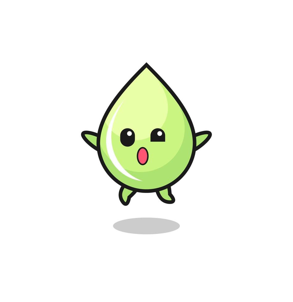 melon juice drop character is jumping gesture vector