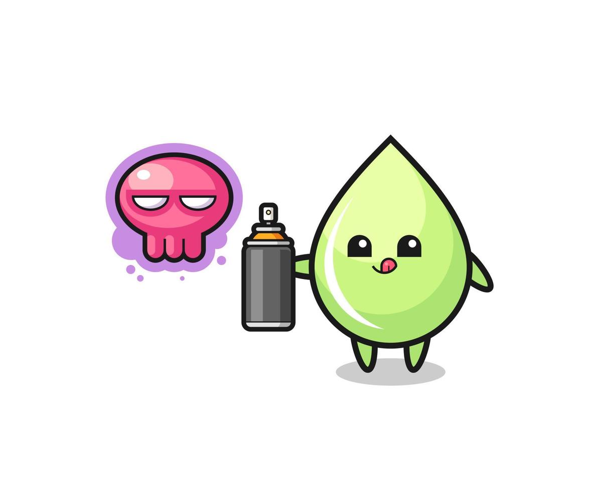 melon juice drop cartoon make a graffiti with a spray paint vector