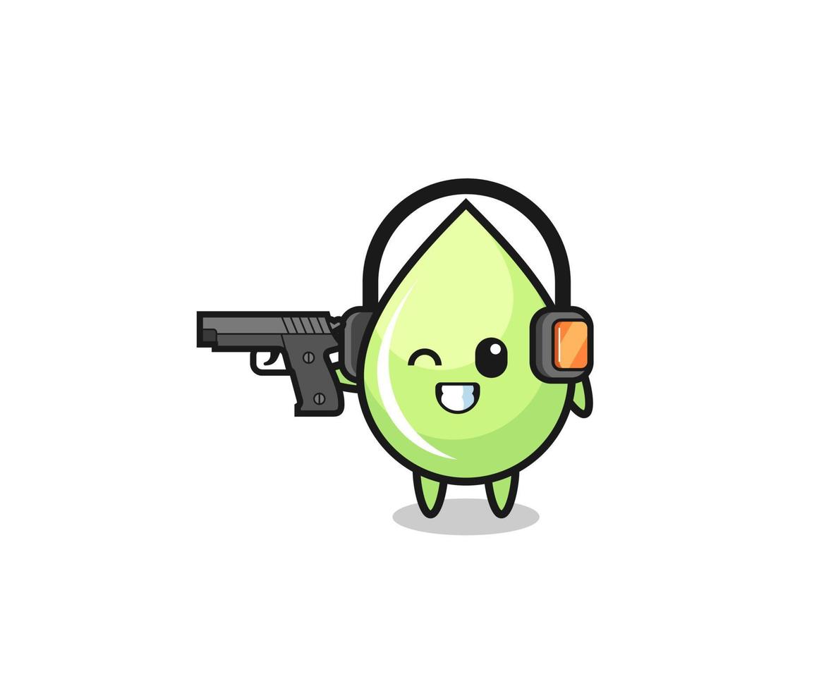 illustration of melon juice drop cartoon doing shooting range vector