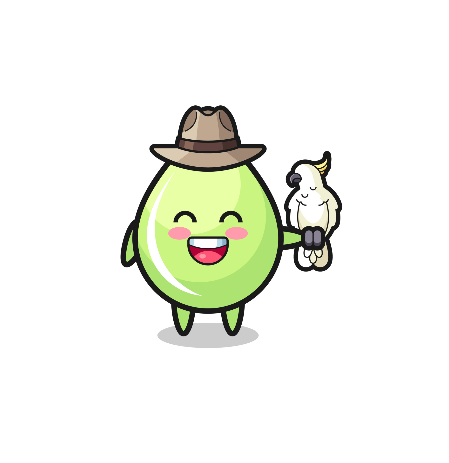 melon juice drop zookeeper mascot with a parrot 4531960 Vector Art at
