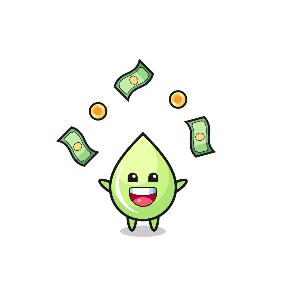 illustration of the melon juice drop catching money falling from the sky vector
