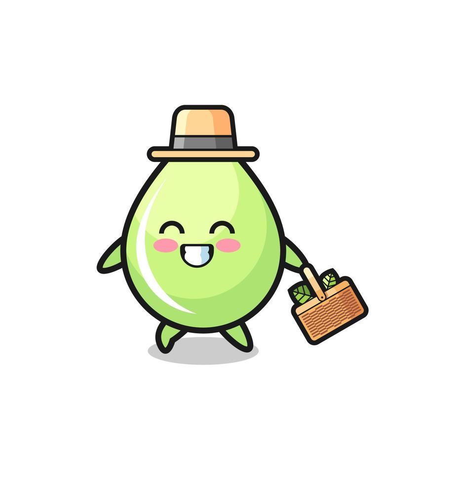 personaje de herbolario de gota de jugo de melón buscando una vector