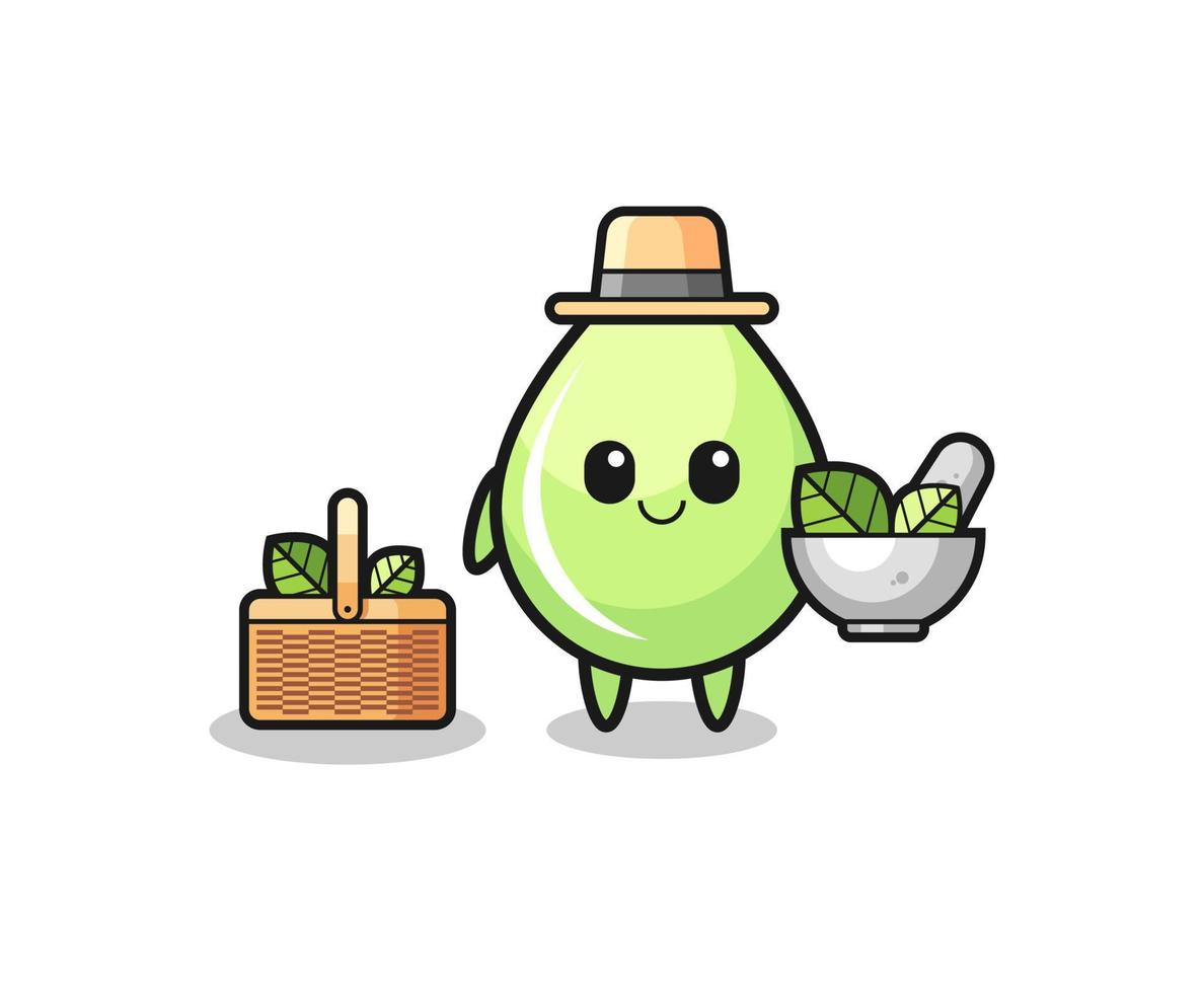 melon juice drop herbalist cute cartoon vector
