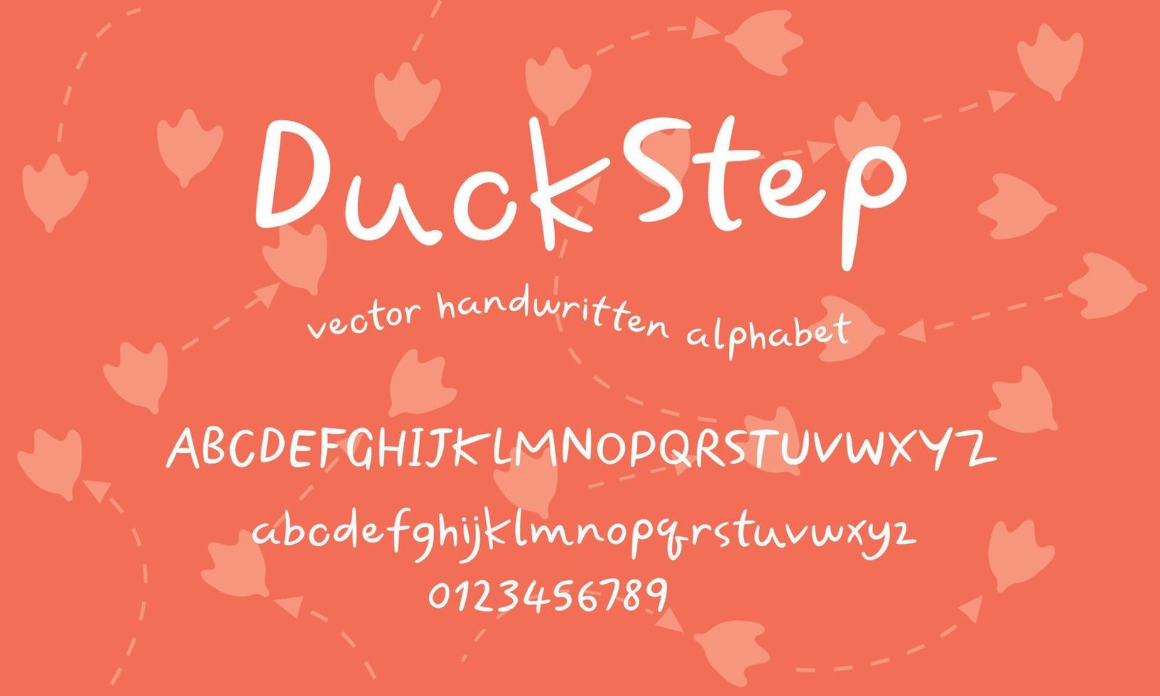 duck step alphabet vector font, cute font, kids font