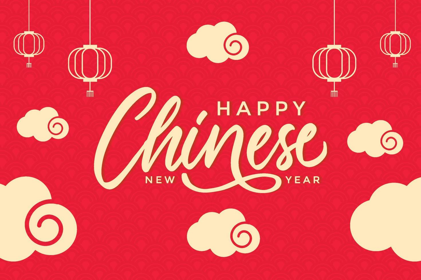 hand lettering happy Chinese new year. happy Chinese new year calligraphy vector