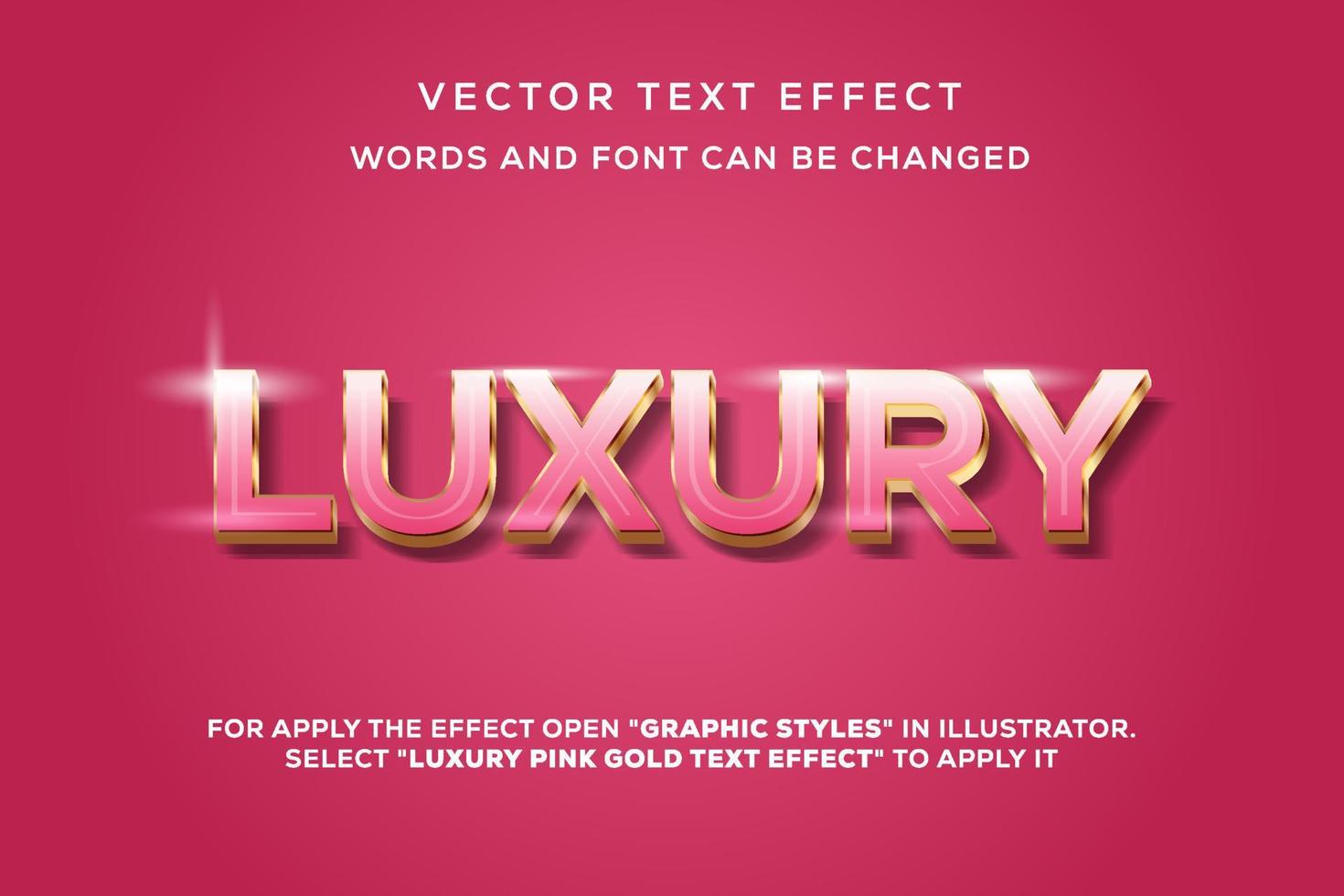 efecto de texto de vector de oro rosa de lujo editable