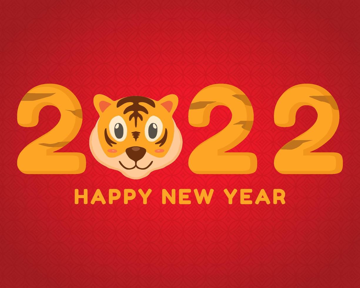 happy new year 2022. 2022 year of tiger. 2022 symbol tiger. isolated design vector