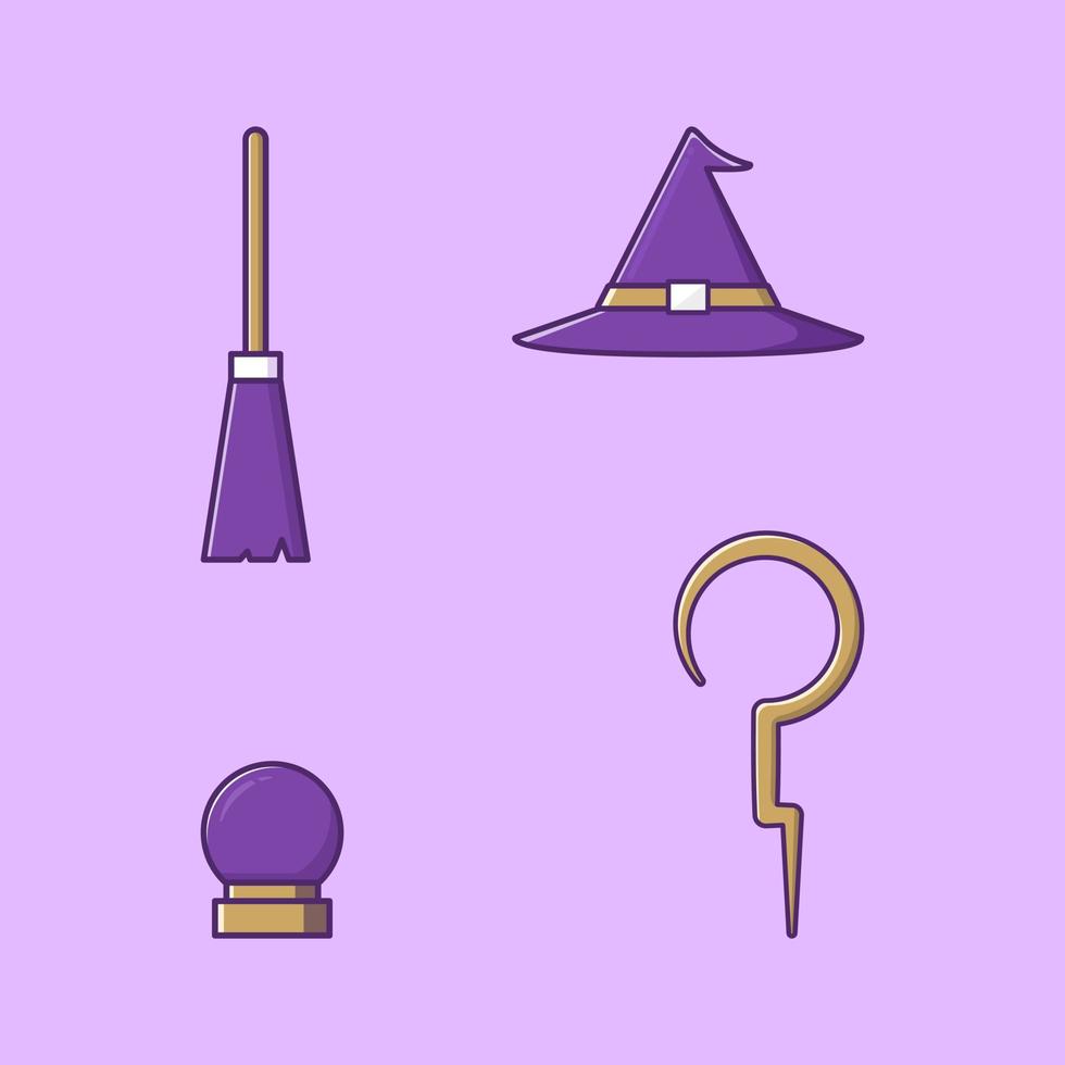Accessories and elements of magicians icon illustration vector
