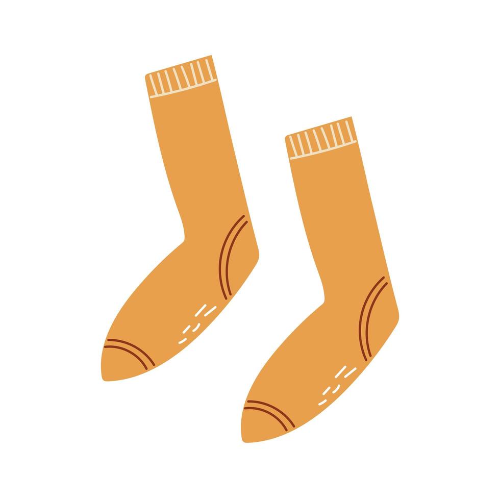 Cartoon vector illustration of Socks icon on white. Hand drawn object.