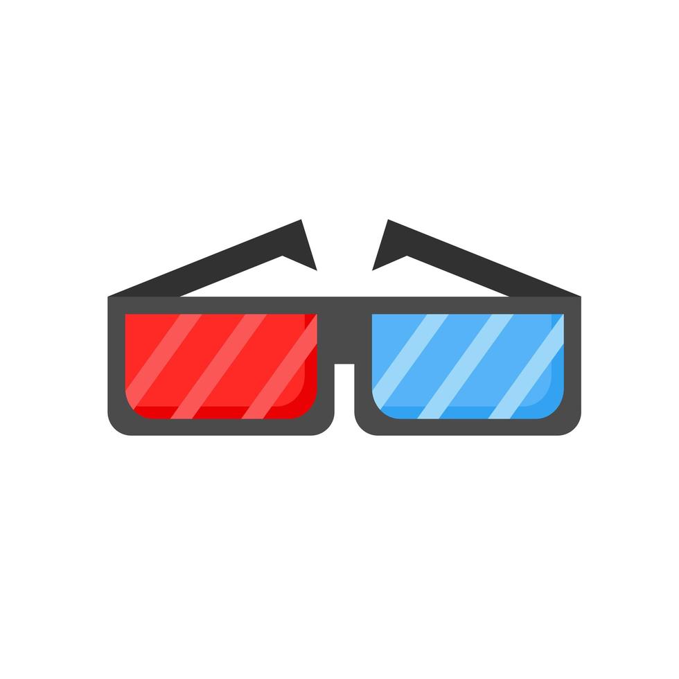 Icono de gafas 3D. Ilustración de vector moderno de estilo de diseño plano. aislado en blanco