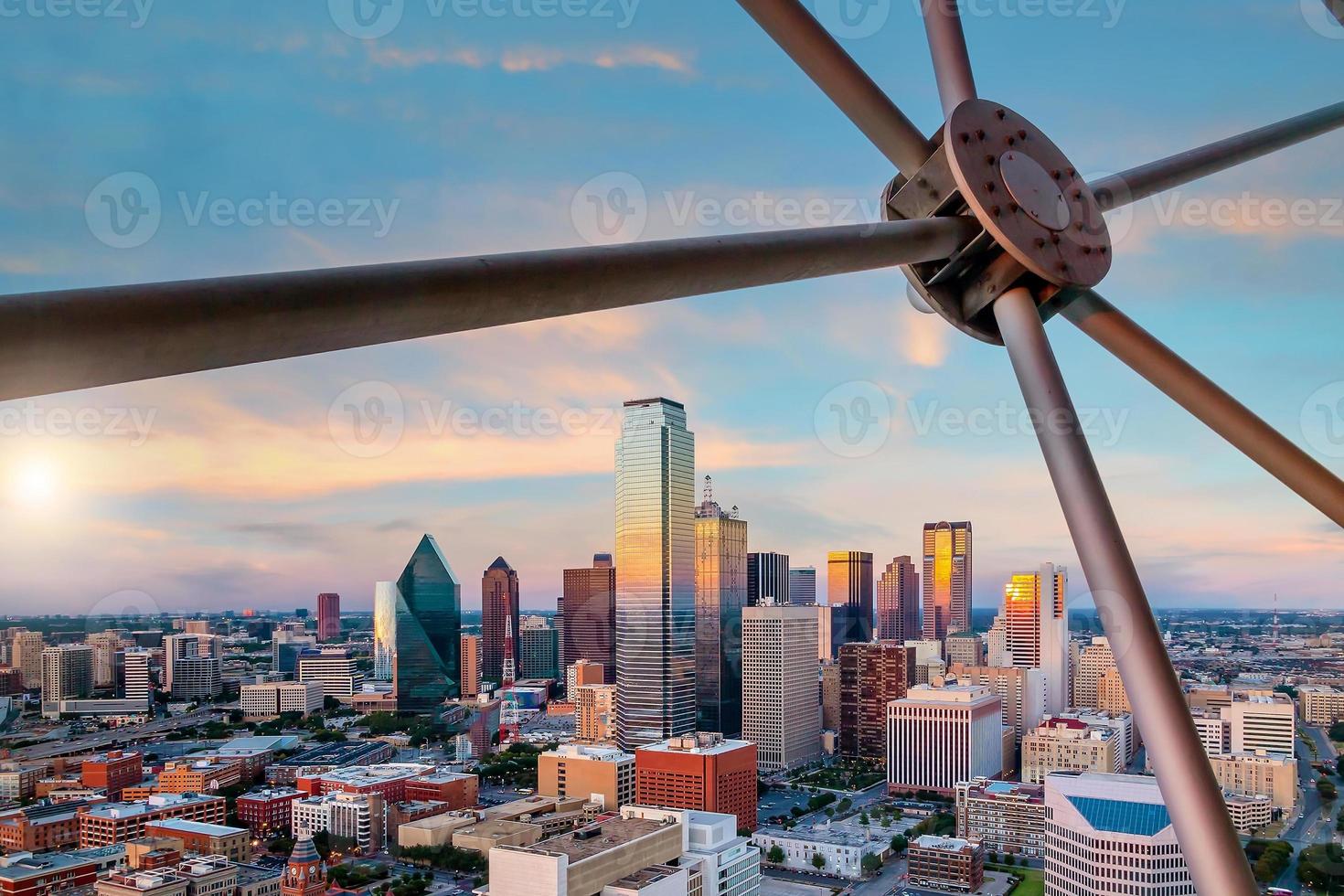 Dallas city downtown skyline cityscape of Texas USA photo