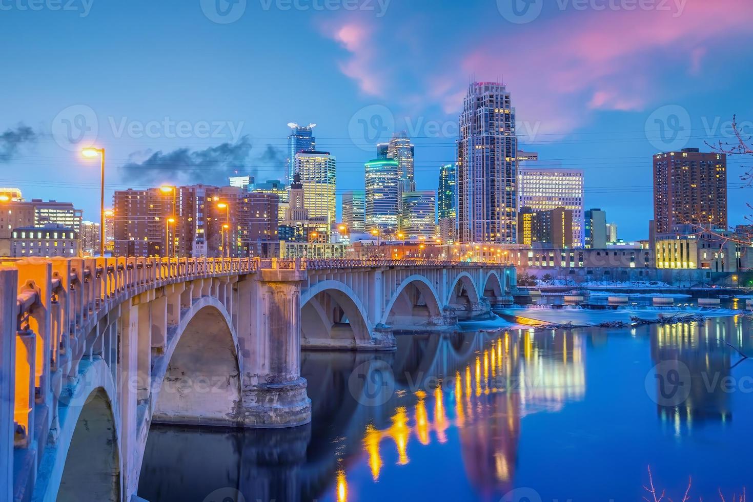 Cityscape of Minneapolis downtown skyline in Minnesota, USA photo