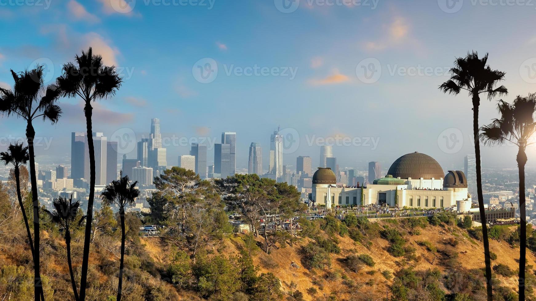 Los Angeles downtown skyline cityscape in CA photo