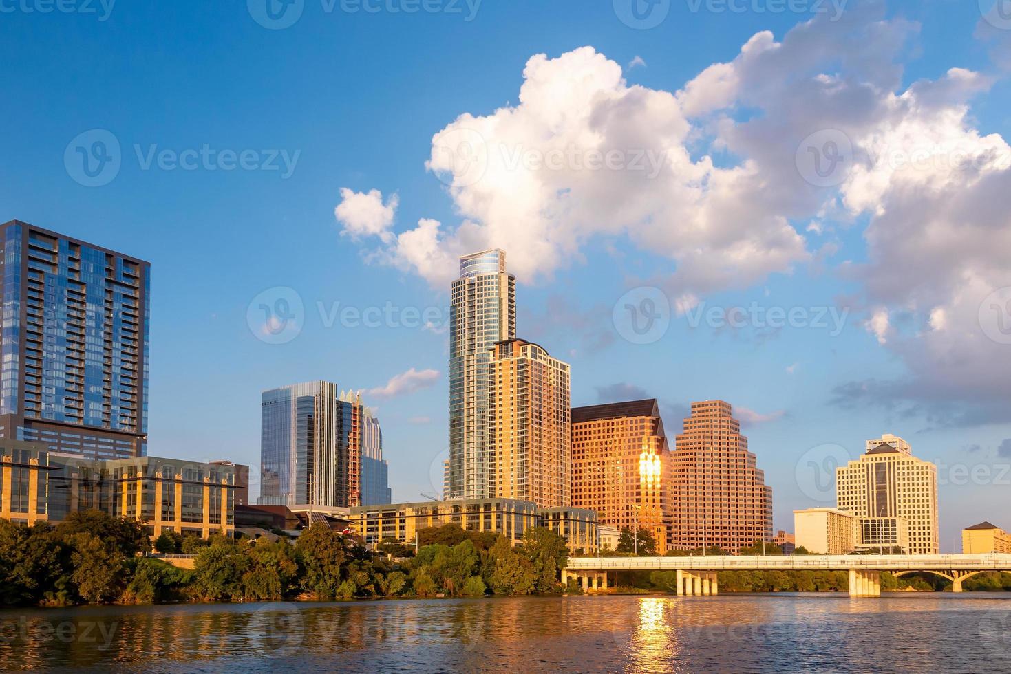 Austin city downtown skyline cityscape of Texas USA photo