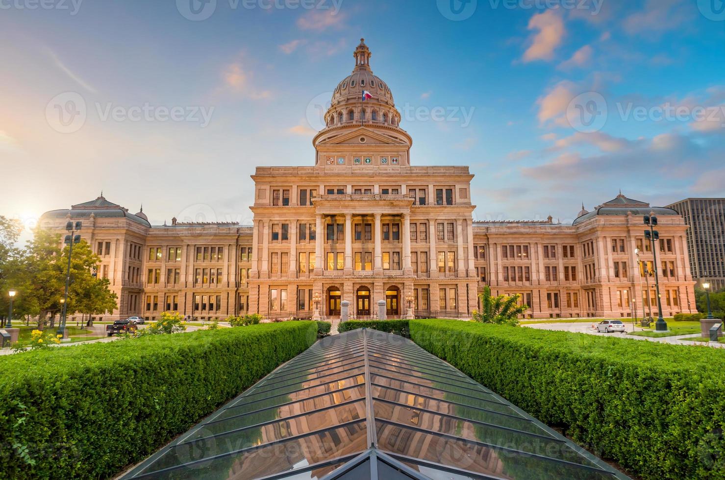 Austin City Hall  downtown skyline cityscape of Texas USA photo