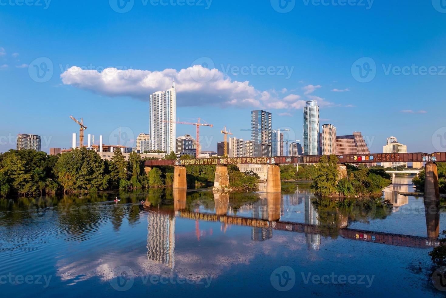 Austin city downtown skyline cityscape of Texas USA photo