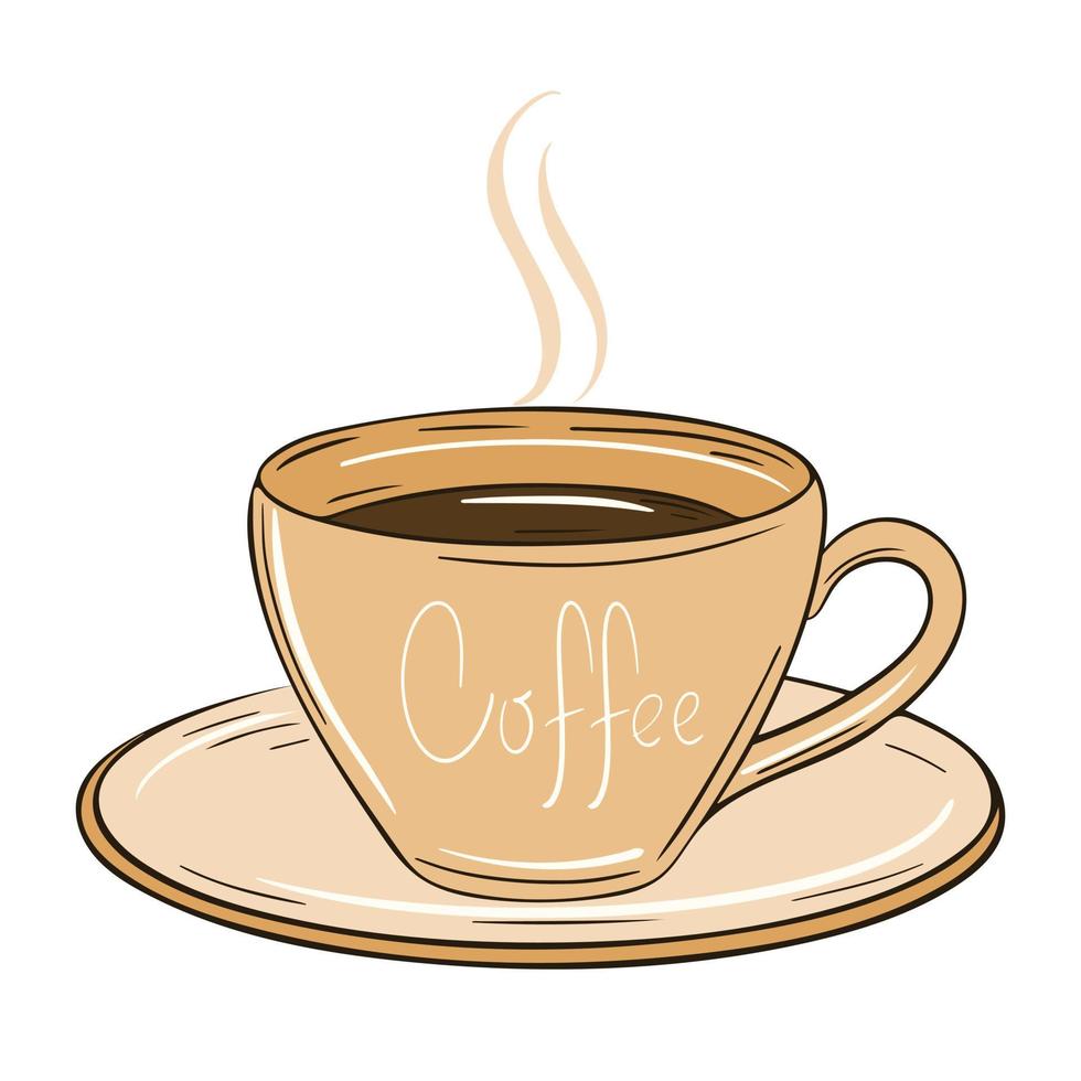 Cup with fresh coffee isolated object vector