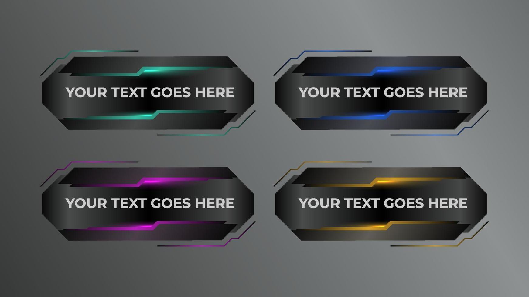 Lower third pack vector. Digital callouts titles. HUD futuristic sci fi frame template. vector