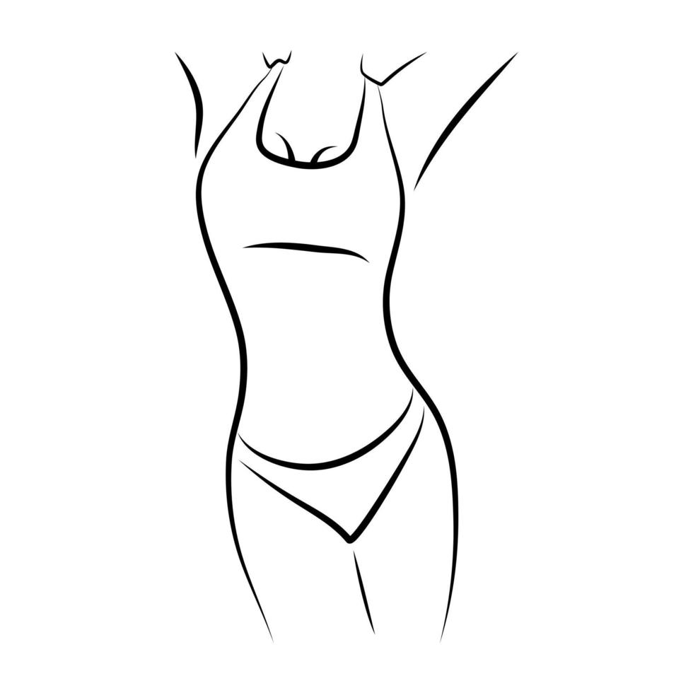 cuerpo femenino, figura femenina, creativo, contemporáneo, abstracto, dibujo lineal. belleza de la moda del cuerpo desnudo femenino. diseño minimalista vectorial para arte de pared, impresiones, tarjetas, carteles. vector